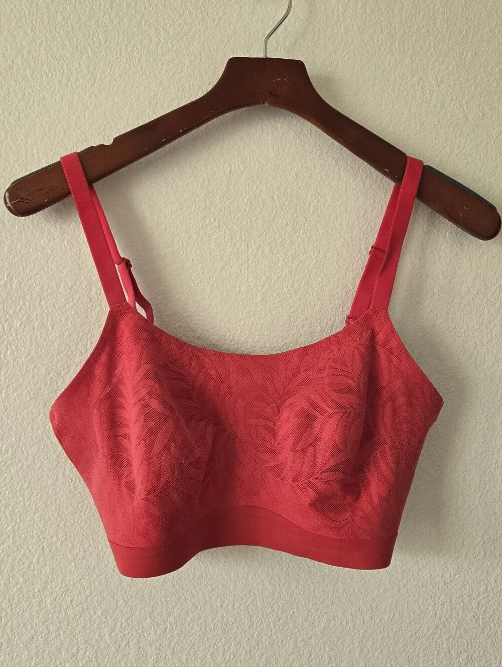 Soma Enbliss Luxe‎ Lace Back Bralette Red Adjustable Wireless Bra Womens Size XL